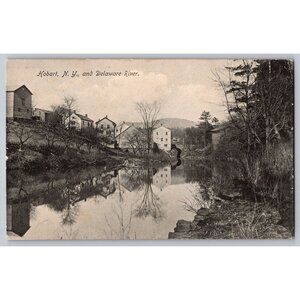 Vintage Hobart NY & Delaware River Postcard 1909 Scene Unposted  #1540